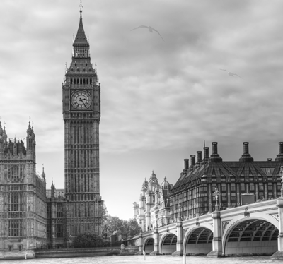 big ben, black
and white