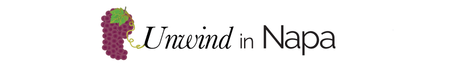 Unwind in Napa text with grapes image logo