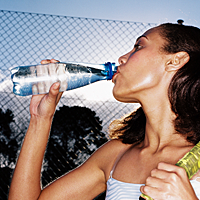 woman drinking water